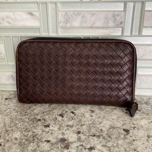 Bottega Veneta Nappa Intrecciato Zip Around Wallet
